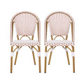 Outdoor Rattan And Aluminum French Bistro Chairs Set