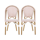 Outdoor Rattan And Aluminum French Bistro Chairs Set