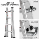 Multi-Position Foldable Aluminum Ladder, A-Frame And Straight Ladder, Ansi 250Lbs - Gray