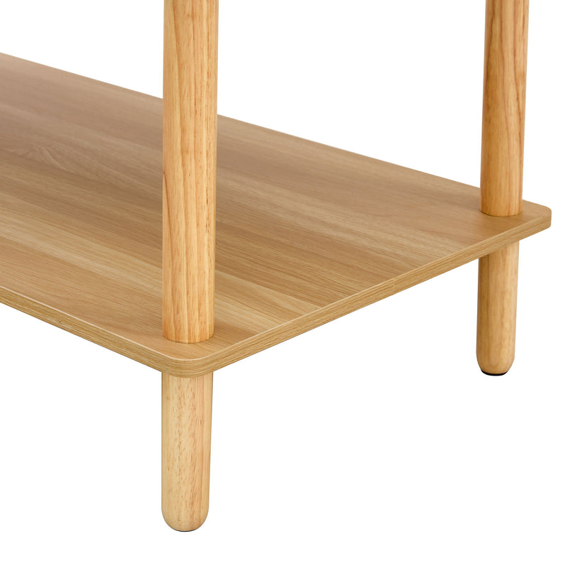 Modern 2 Tier Coffee Table With Open Storage Shelf For Living Room