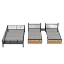 Full over Twin-Twin Triple bunk bed with drawers and staircase, Black