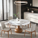 Round Modern Marble Dining Table With Chairs