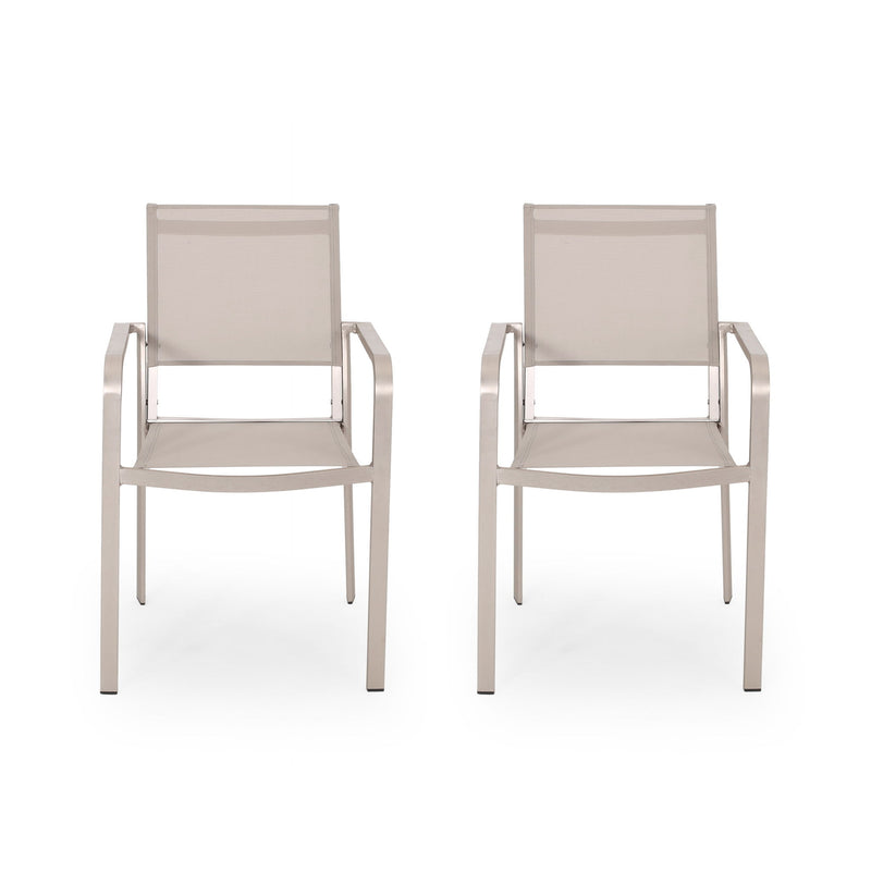 Waterfal - Outdoor Aluminum Dining Chair With Mesh Seat (Set of 2)