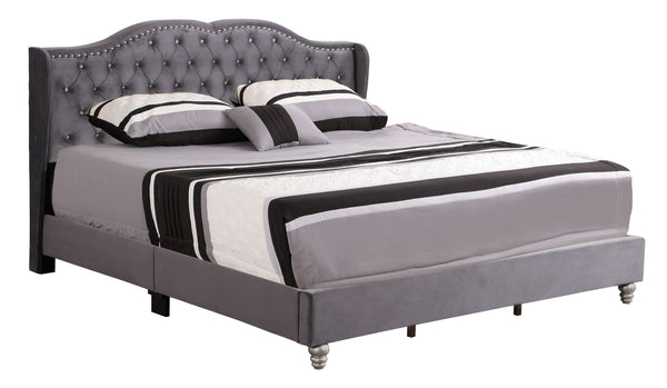 Joy - G1931-KB-UP King Upholstered Bed - Gray
