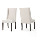 Modern Wingback Dining Chair (Set of 2) With Upholstered - Ivory
