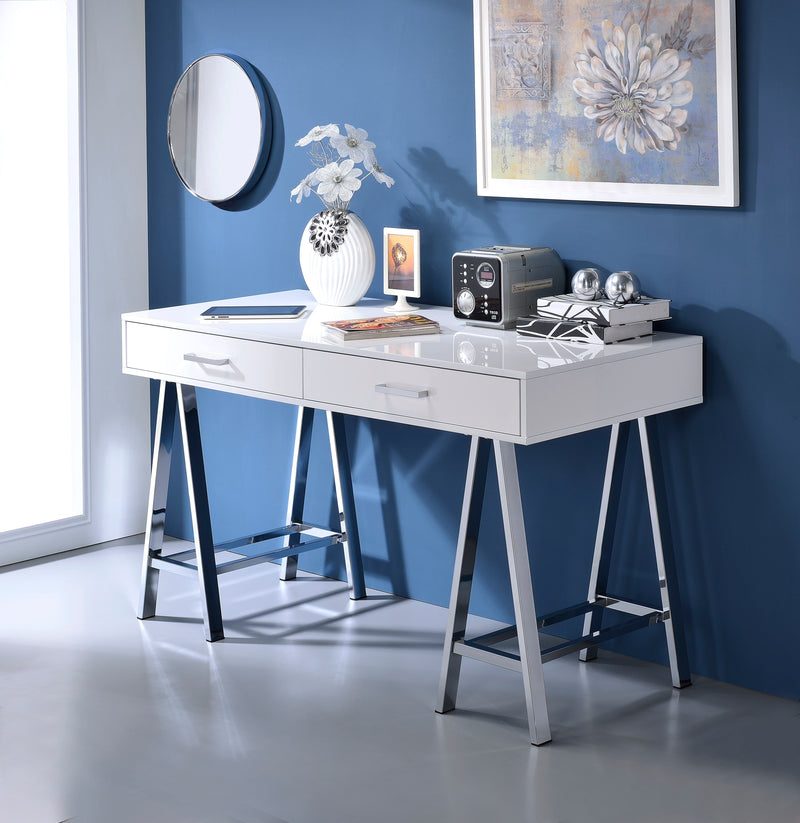 Coleen - High Gloss Writing Desk With USB