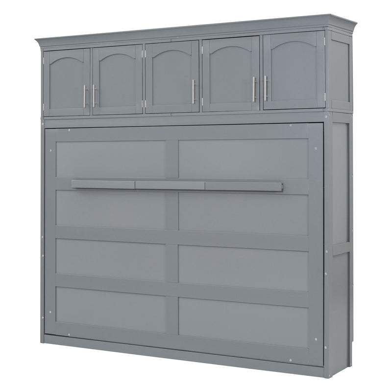 Murphy Modern Bed With Top Cabinets For Space Saving And Comfort