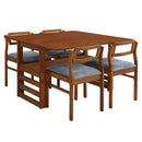 5 Piece Extendable Wood Square Dining Table Set With 2 Drop Leaves