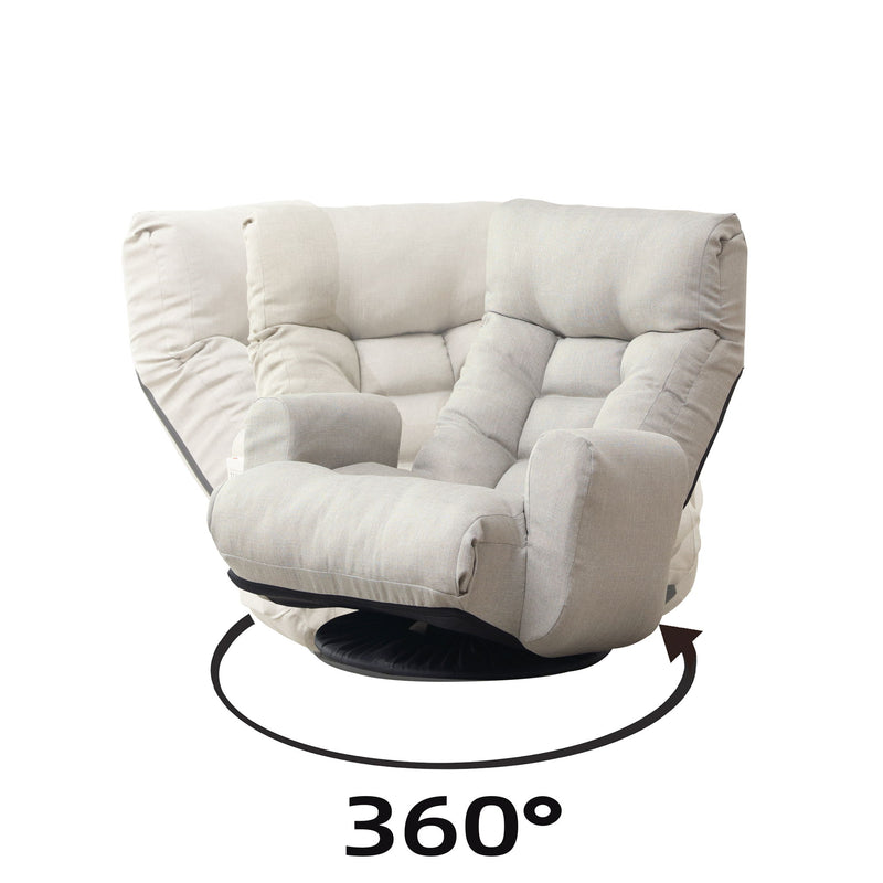 Modern With Metal Frame Swivel Game Lounge Chair With Adjustable Headrest And Waist Support, 360 Degree Rotatable Leisure Chair For Living Room - Gray