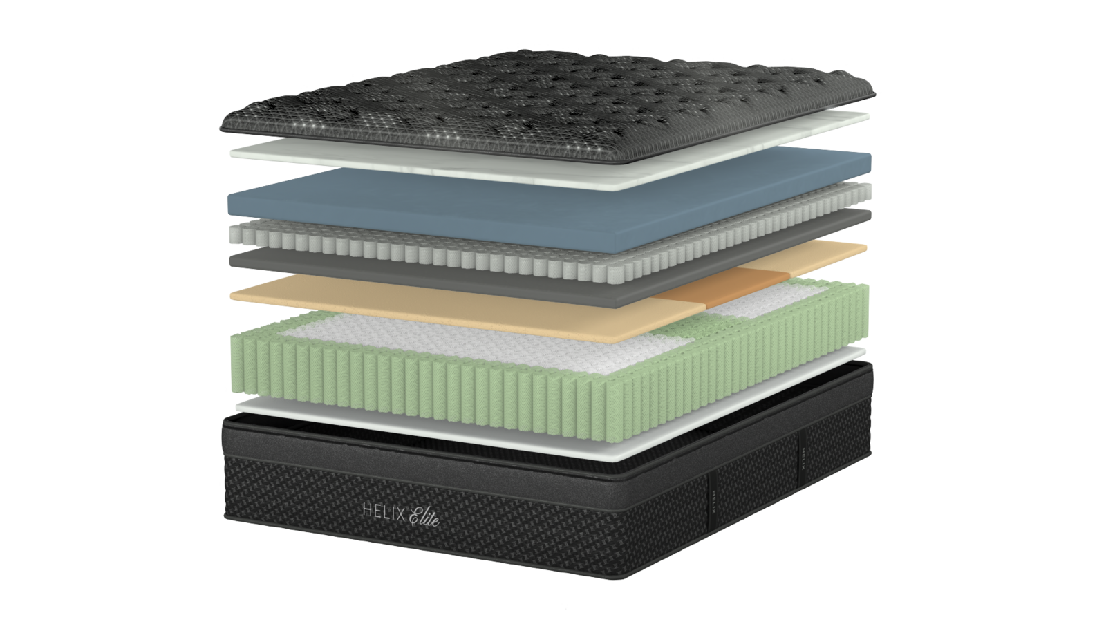 Helix Midnight Elite mattress, studio render