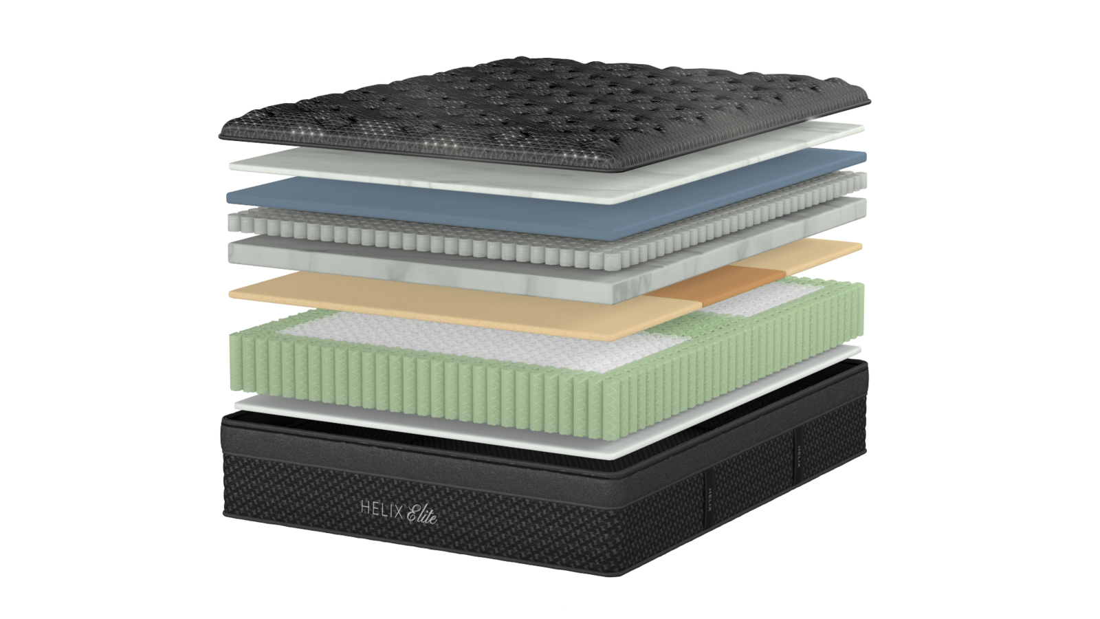 Helix Sunset Elite mattress, studio render