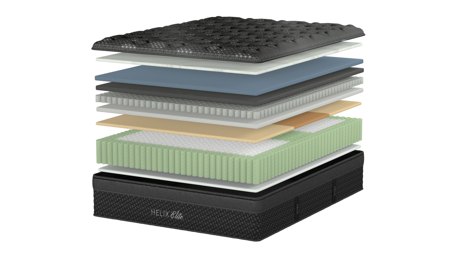 Helix Twilight Elite mattress, studio render