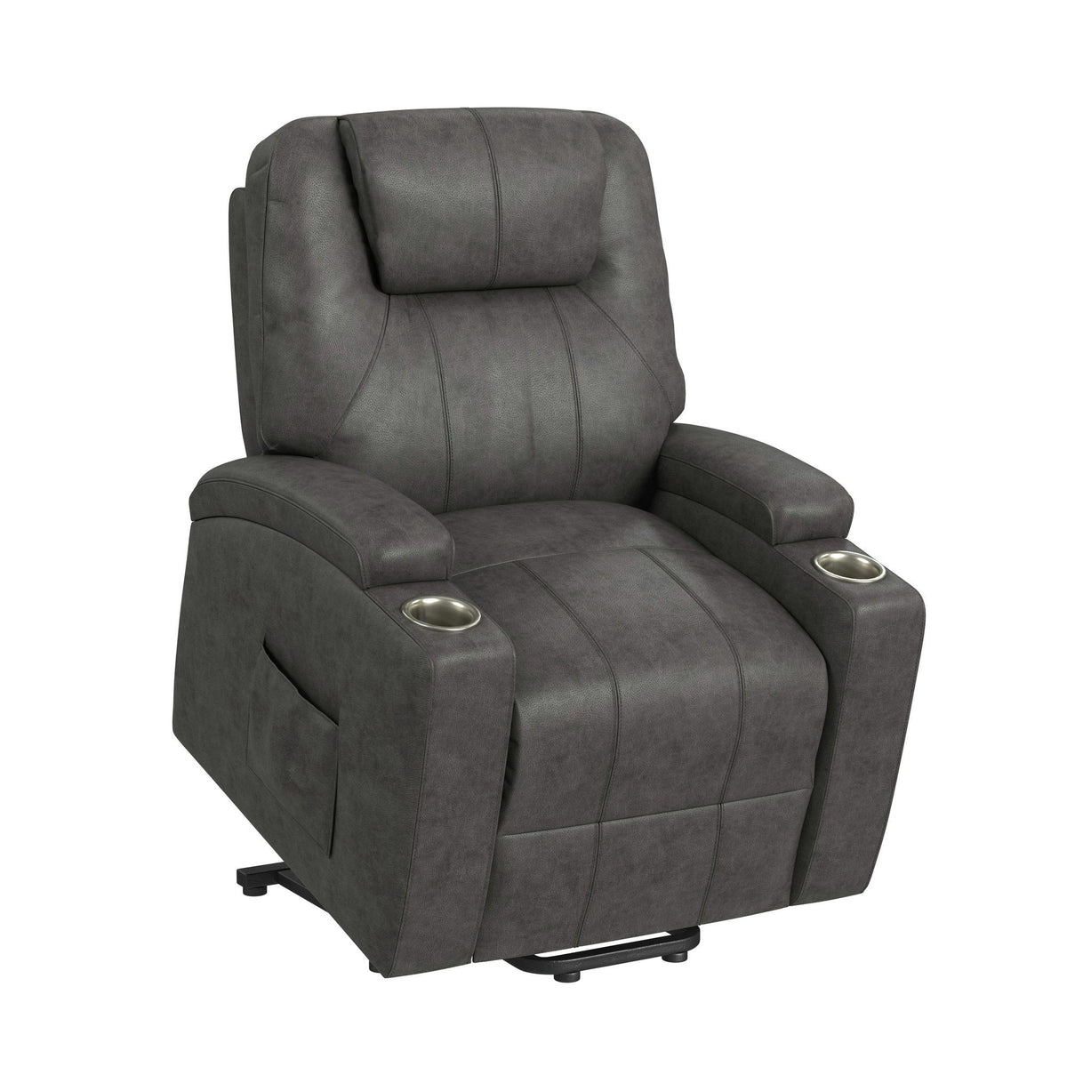 Kenmore P1 Lift Chair With Heat Massage in Simba Dark Gray by Elements International, view 10