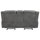 Conrad - Upholstered Padded Arm Glider Loveseat - Gray