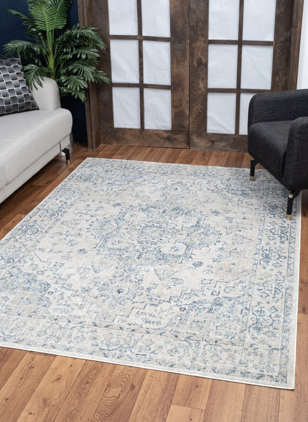 Noble - 5'3" X 7'3" Area Rug - Ivory / Polyester