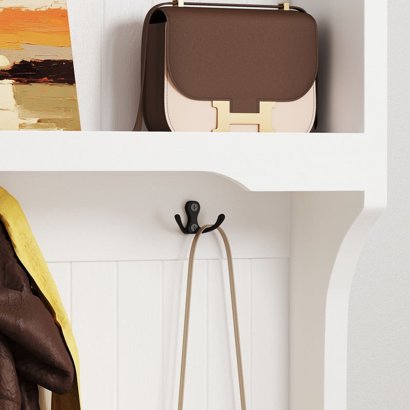 Modern 3 In 1 Hallway Hall Tree With Storage Drawers, Coat Rack, Shoe Rack Bench And Cushion