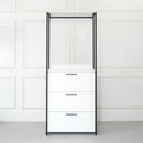 Fiona - Freestanding 3 Tower Wood Closet System With Metal Frame 7 Shelf Walk - White