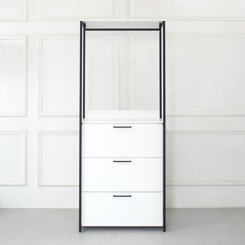 Fiona - Freestanding 3 Tower Wood Closet System With Metal Frame 7 Shelf Walk - White