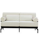 Modern Loveseat Sofa 2 Seater With USB Ports, Cylindrical Armrests