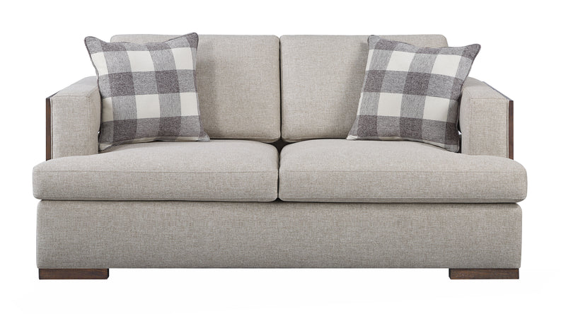 Niamey - Loveseat With 2 Toss Pillows - Walnut