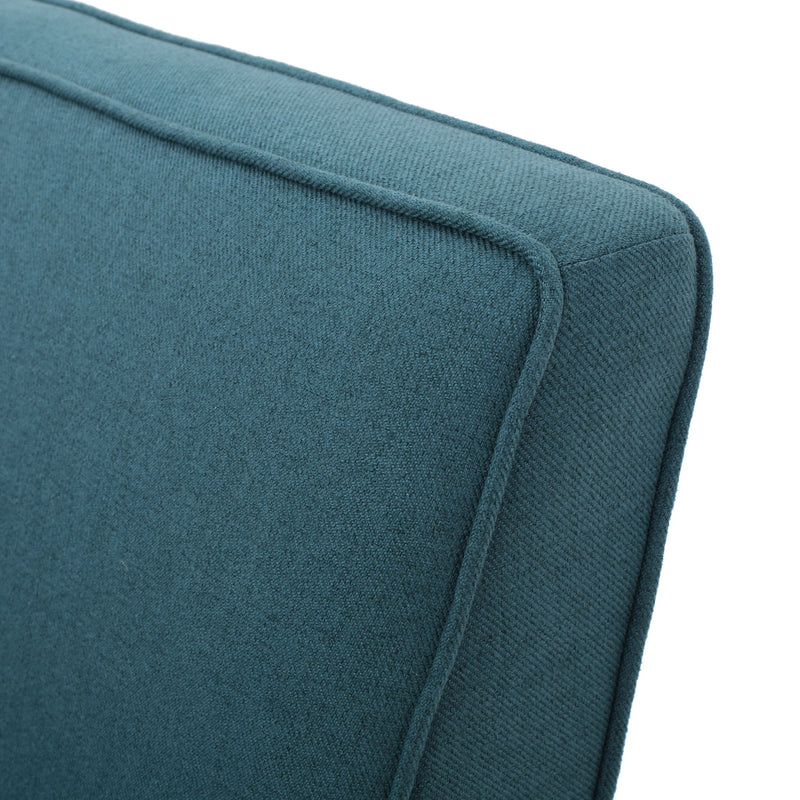 Contemporary Loveseat With Upholstered Fabric And Birch Wood Legs