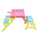 Kids Multi-Functional Arm Chair, Table With 2 Benches All-In-One Set