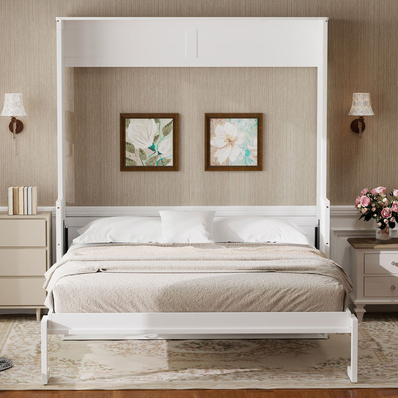 Murphy Bed With Desk, LED Lights & USB Charging Station