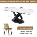 Rectangular Dining Table, Table For 8 Guests - Black / White