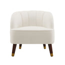 Elegant Upholstered Barrel Accent Chair With Wooden Legs