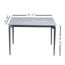 Modern Sintered Stone Dining Table Glossy Rock Surface Family Dining Table For 8 People With Sturdy Metal Legs Contemporary Kitchen Restaurant Furniture - Black / Gray