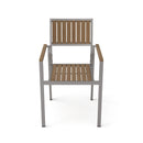 Stylish Modern Faux Wood & Aluminum Outdoor Dining Chairs, (Set of 2) - Natural