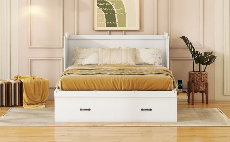 Murphy Bed With USB Port And A Large Drawer