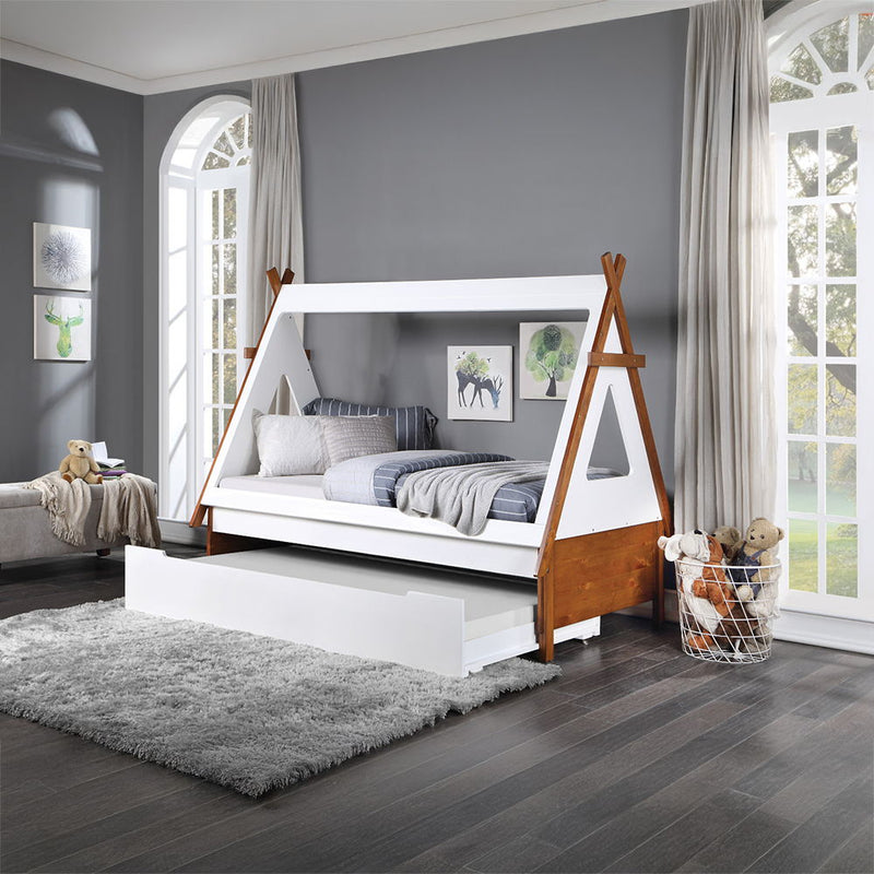 Loreen - Twin Bed - Oak & White Finish