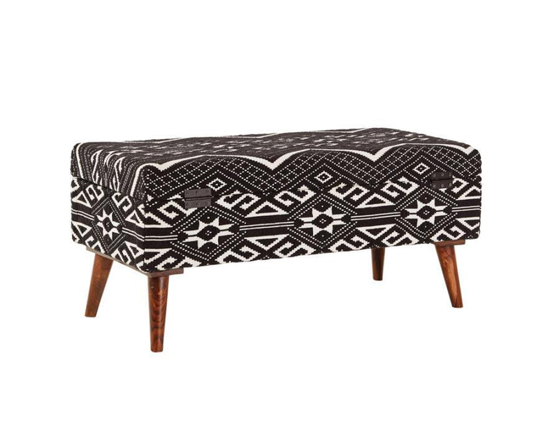 Cababi - Upholstered Storage Bench - Black And White