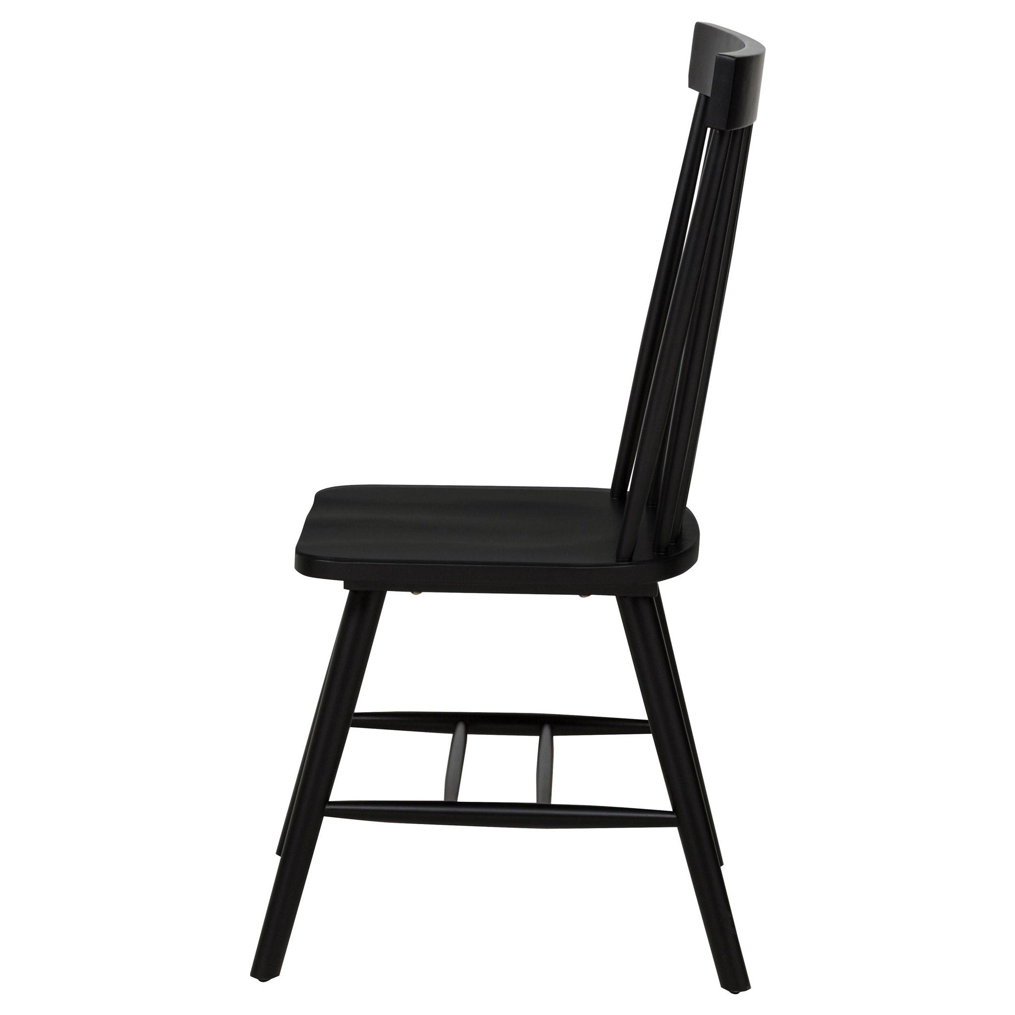 Andrews Windsor Spindle Back Dining Side Chair Black (Set of 2) - Atlantic Fine Furniture Melbourne FL