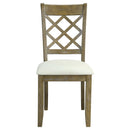 Karsen - Side Chair (Set of 2) - Beige Linen & Rustic Oak