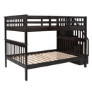 Stairway Bunk Bed With Storage And Guard Rail For Bedroom