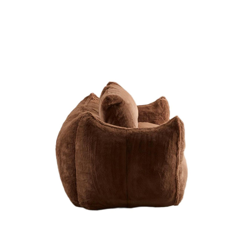 Giant Bean Bag Couch, Ultra Soft Fluffy Loveseat For Living Room Reading Chair With Pillows - Brown