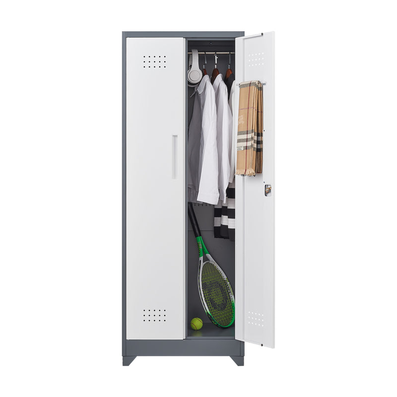 Metal Storage Cabinets, Cleaning Tool Cabinet With Locking Door, Tall Broom Tool Organizer And Storage, Large Storage Cabinet For Kitchen