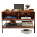 Rustic Flip Top Coffee Table With Hidden Storage - Black / Brown