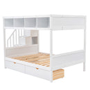 Bunk Bed With Shelfs, Storage Staircase And 2 Drawers