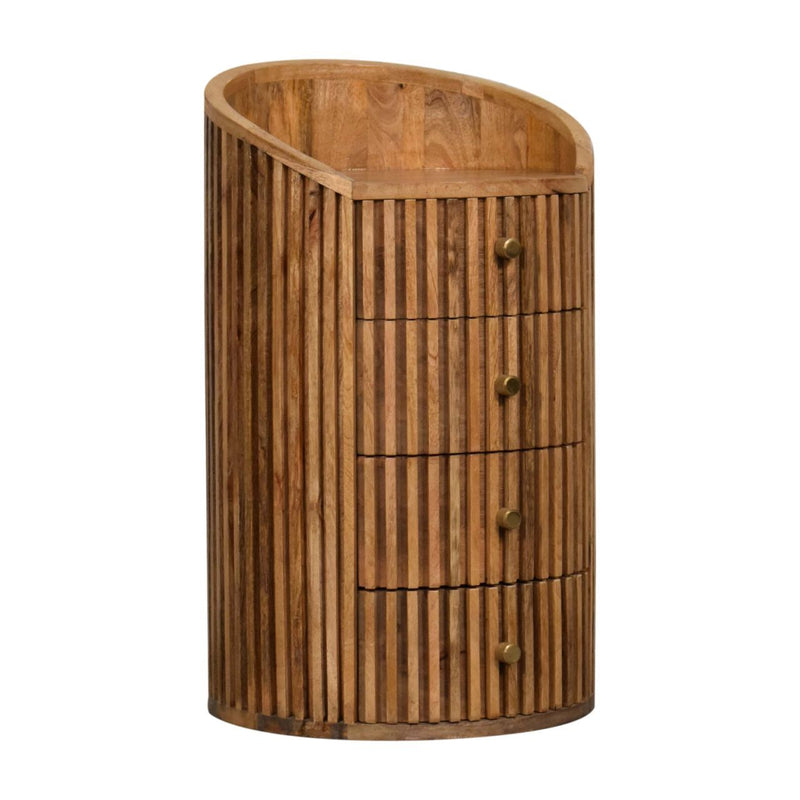 Soba - Bedside Table, 4 Drawer - Oak