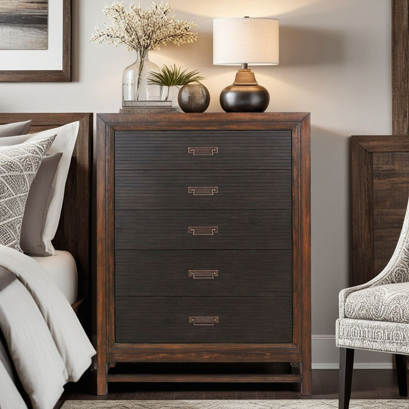 Branson - 5 Drawer Chest, Two Tone - Brown
