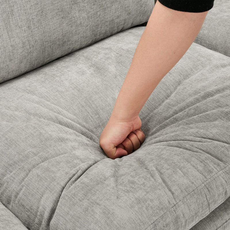Cozy Upholstered 3 Seater Sofa Plush Cushion For Living Room