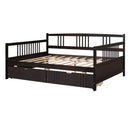 Full Size Daybed Wood Bed with Two Drawers,Espresso(OLD  SKU:LP000058AAP)