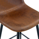 Modern Black Pu Bar Chair Rounded Backrest (Set of 2)