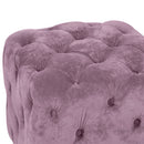 Modern Velvet Upholstered Ottoman, Exquisite Small End Table, Soft Foot Stool, Dressing Makeup Chair, Comfortable Seat For Living Room, Bedroom, Entrance