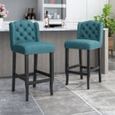Vienna - Contemporary Fabric Tufted Wingback Counter Stools (Set of 2)