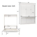 Murphy Bed With Side Cabinet Storage Shelf, Folding Wall Bed With Desk Combo