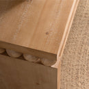 Modern Rustic Console Table, Wood Entryway Table With Shelf & Decorative Bead Detail - Natural